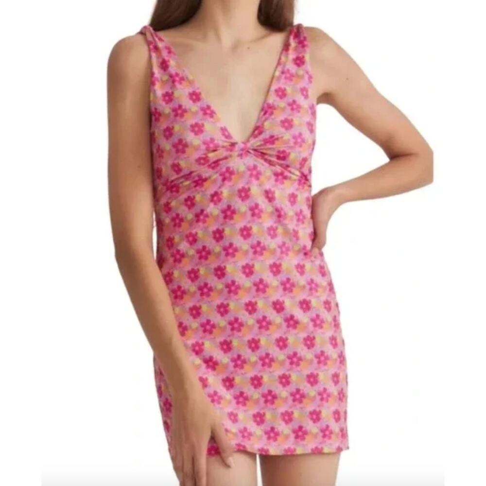 LoveShackFancy Pink Floral Mini Dress